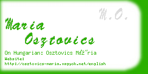 maria osztovics business card